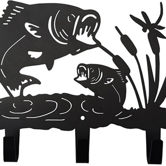 NEW Metal Fish Coat Hooks Wall Art Decor-Fish Hangers and Key Holder - Picture 2 of 9